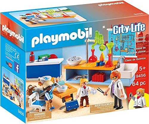 PLAYMOBIL City Life Colegio, a Partir de 5 Años (9453) + City Life Clase de Química, a Partir de 5 Años (9456) , Color/Modelo Surtido