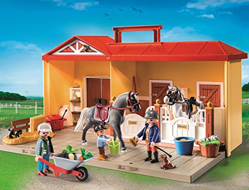 PLAYMOBIL Granja de Ponis - Maletín establo de Caballos (5348)