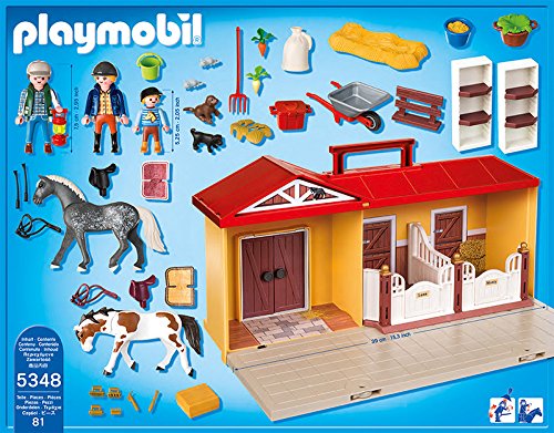 PLAYMOBIL Granja de Ponis - Maletín establo de Caballos (5348)