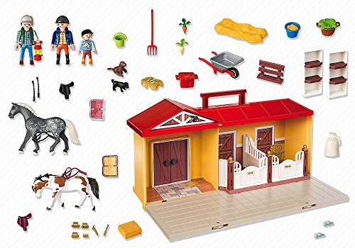 PLAYMOBIL Granja de Ponis - Maletín establo de Caballos (5348)