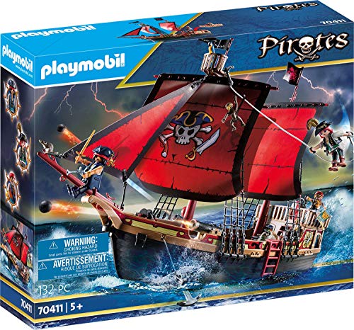 Playmobil Pirates Playset Barco Pirata Calavera, Multicolor (70411) + Pirates Escondite Pirata, A Partir De 5 Años, 70414