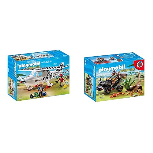 Playmobil Vida Salvaje Playmobil Wild Life, 6938 Avión por Safari, A Partir De 4 Años + Wild Life, 6939 Explorador con Quad, A Partir De 4 Años