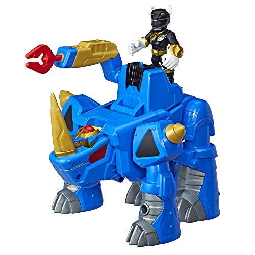 Playskool Heroes Power Rangers Morphin Zords Black Ranger y Rhino Zord figuras de acción de 3 pulgadas, juguetes coleccionables para niños a partir de 3 años