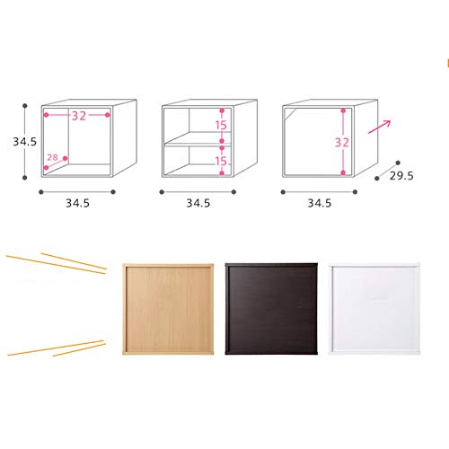 PLHMS Cubo Estante, Almacenamiento Unidad de Armario de la habitación Organizador Estante de Bricolaje Cubo de Almacenamiento en Rack Diseño Modular Estantería de Cubos de Madera,M