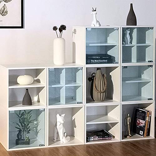 PLHMS Cubo Estante, Almacenamiento Unidad de Armario de la habitación Organizador Estante de Bricolaje Cubo de Almacenamiento en Rack Diseño Modular Estantería de Cubos de Madera,L