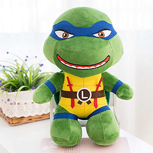 plkm Teenage Mutant Ninja Turtles Peluche Juguetes, Muñecas Tortuga Sostienen Almohadas 25 cm/Azul