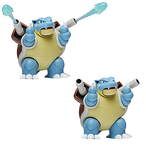 Pokémon Battle Feature Tortank (Blastoise) - Figura articulada de 12 cm de Tortank con función de lanzamisiles Torrent