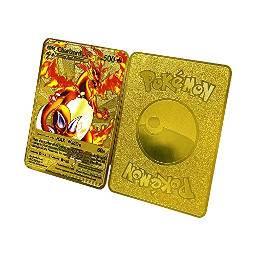 Pokemon Card Charizard-DX - Tarjeta de Pokemon personalizada de metal GX VMAX, juguetes Pokemon, juego de cartas de Puzzle, adecuado para la visualización de la colección, regalo de 1 pieza