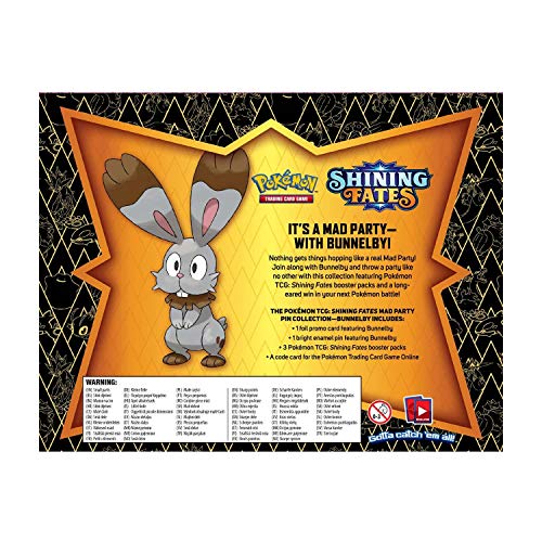 Pokémon Colección de Pines de Shining Fates Fiesta Loca (uno al Azar), Juego de Cartas para 2 Jugadores a Partir de 6 años, más de 10 Minutos Jugando Tiempo