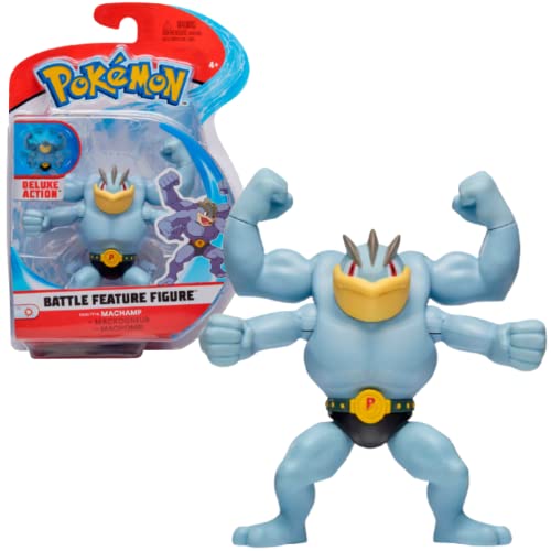 Pokemon Figura de Machomei Machamp de 11,4 cm Pokémon - Última Ola 2021 - Producto Oficial de Pokémon - Detalles dinámicos