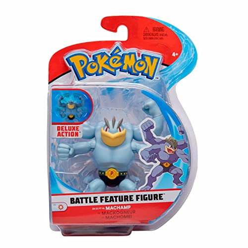 Pokemon Figura de Machomei Machamp de 11,4 cm Pokémon - Última Ola 2021 - Producto Oficial de Pokémon - Detalles dinámicos