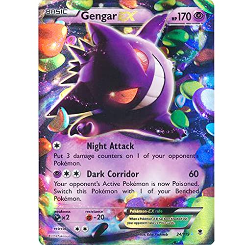 Pokemon Gengar EX 34/119 Jumbo XXL Holo Phantom Forces + Extra Protection Near Mint 2014