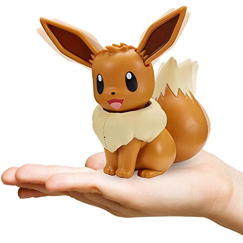 PoKéMoN My Partner Evoli Eevee, de Aproximadamente 10 cm de Altura, Interactivo, reacciona al Tacto y se Mueve, con Modo de Descubrimiento y Entrenamiento