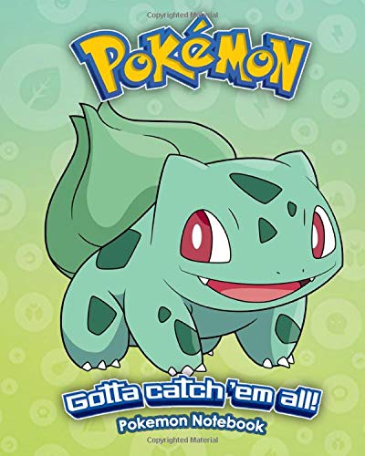 Pokemon Notebook: Pokemon Gen 1 No. 001 Bulbasaur Journal