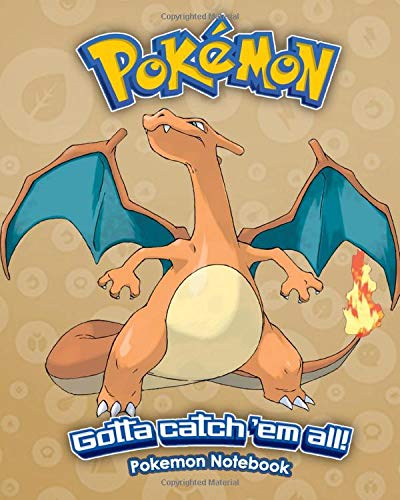 Pokemon Notebook: Pokemon Gen 1 No. 006 Charizard Journal