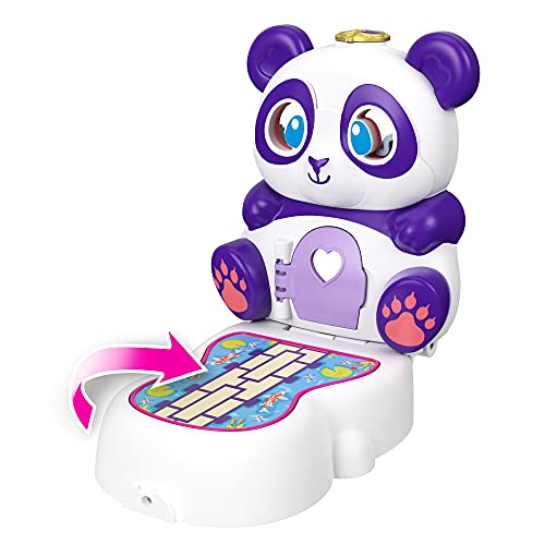 Polly Pocket Cofre con forma de oso panda, con muñeca y mascotas, juguete para niñas y niños +4 años (Mattel GTM58)