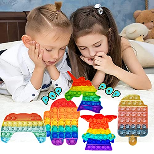 Pop it Fidget Toy pack Gigante Push Bubble Grande Pop Juguetes Antiestrés Sensorial Juego Explotar Burbujas Autismo Ansiedad Toys Niños Necesidades Especiales Relajante Adultos Divertido Game