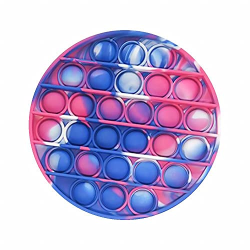 POP IT - Juguete Antiestres - Fidget Toy Silicona Sensorial - Juego Entretenimiento para Aliviar el Estres - Juguetes Educativos para Niños y Adultos - Pop Bubble Sensory Toy (Redondo Azul - Rosa)