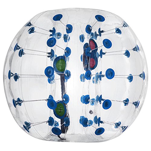 Popsport bola de parachoques inflable burbuja fútbol 5FT/1.5M punto azul para adultos humanos y niños usable inflable parachoques bola