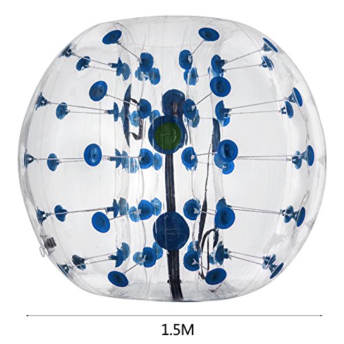 Popsport bola de parachoques inflable burbuja fútbol 5FT/1.5M punto azul para adultos humanos y niños usable inflable parachoques bola