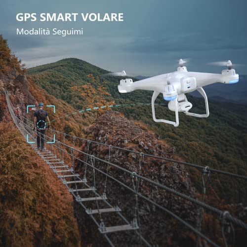 Potensic GPS Drone ConCámara 1080P, Drone Profesional T25, Drone GPS FPV Transmisión, Drones con la Cámara 120° Gran Angular Ajustable, Drones Profesionales para Principantes RC Cuadricóptero