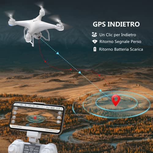 Potensic GPS Drone ConCámara 1080P, Drone Profesional T25, Drone GPS FPV Transmisión, Drones con la Cámara 120° Gran Angular Ajustable, Drones Profesionales para Principantes RC Cuadricóptero