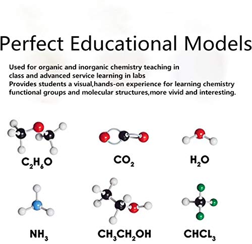 Poweka Modelo Molecular Kit de Estructura Orgánica Inorgánica Química 240 Unids con Átomo Enlaces y Guía de Instrucción para Maestros Estudiantes y Científicos