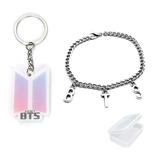 PPX Corea K-Pop Bangtanboys BTS Llavero Colgante y Llavero y Brecelet con Caja Transparente