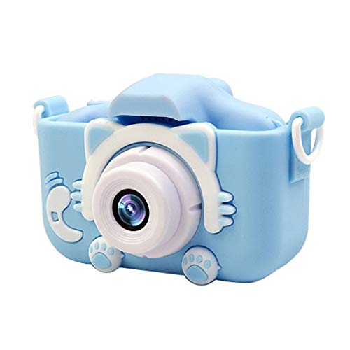 prasku 2.0 '' Regalo del Juguete de La Videocámara de La Cámara Digital del Bebé de Los Niños de Los Niños de IPS HD 1080P 20MP - Gato Azul