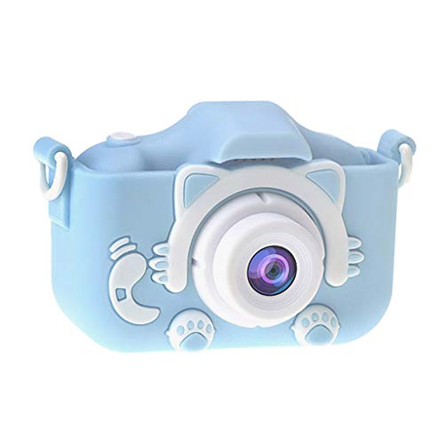 prasku 2.0 '' Regalo del Juguete de La Videocámara de La Cámara Digital del Bebé de Los Niños de Los Niños de IPS HD 1080P 20MP - Gato Azul