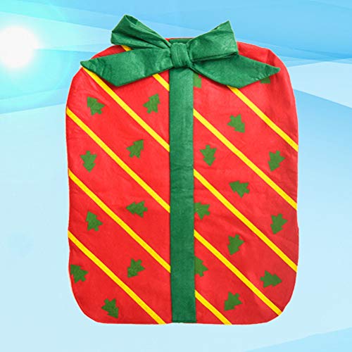 PRETYZOOM 1 pieza de diseño de rayas con diseño de lazo para la espalda, funda protectora para asiento, funda elástica para banquetes de fiesta de Navidad (rojo)