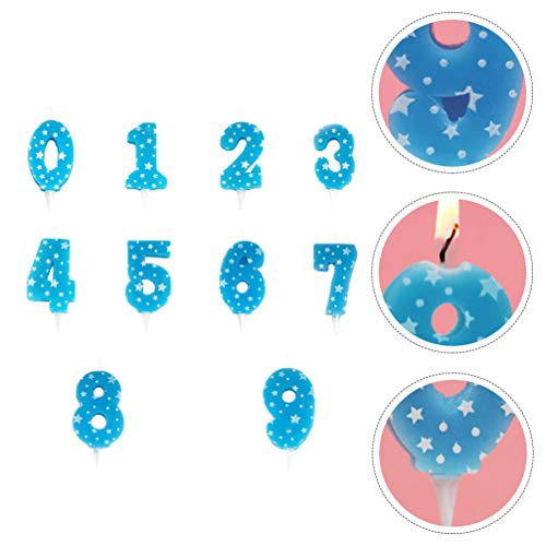 PRETYZOOM 10 unidades número 0 – 9 velas para tarta con estrella cifra vela decoración tarta cumpleaños vela vela vela para fiesta niña regalos rosa