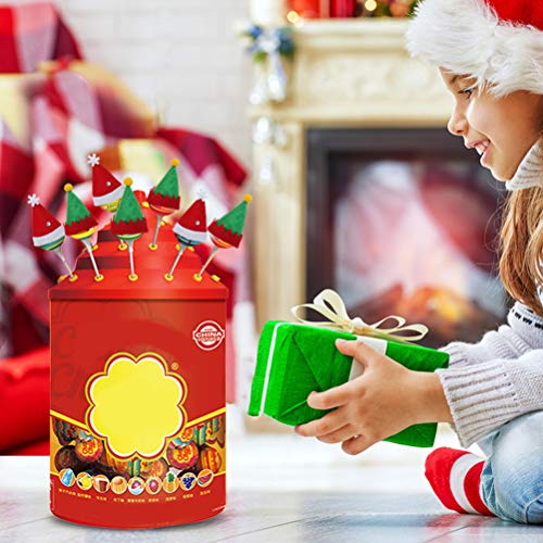 PRETYZOOM 10 unids Lollipop Sombreros de Navidad Sombrero Decoraciones de Santa Claus Sombreros DIY Mini Sombreros Paquete de Dulces para la Tienda del Hogar