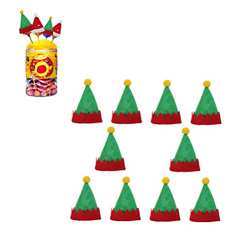 PRETYZOOM 10 unids Mini Sombreros Verde Hada Lollipop Sombreros De Navidad Sombrero Decoraciones DIY Candy Sombreros Para Casa Tienda