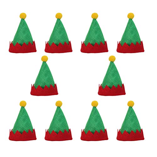 PRETYZOOM 10 unids Mini Sombreros Verde Hada Lollipop Sombreros De Navidad Sombrero Decoraciones DIY Candy Sombreros Para Casa Tienda