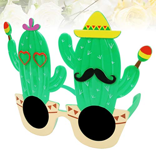 PRETYZOOM Divertido diseño de cactus gafas mexicanas temáticas gafas Cosplay juguetes decorativos de fiesta gafas de plástico accesorios para disfraz de fiesta hawaiana suministros de fiesta