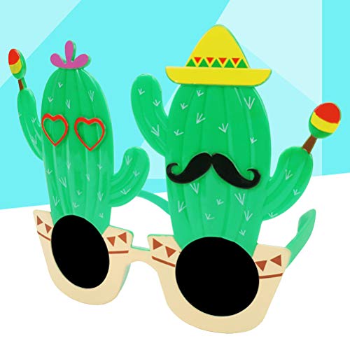 PRETYZOOM Divertido diseño de cactus gafas mexicanas temáticas gafas Cosplay juguetes decorativos de fiesta gafas de plástico accesorios para disfraz de fiesta hawaiana suministros de fiesta