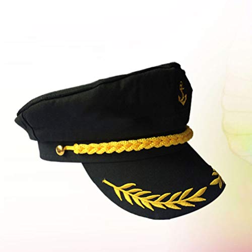 PRETYZOOM Sombrero para Disfraz Sombreros Barco Hombres Marinero Capitán Accesorios Mujeres Playboy Conejito-Sombrero Cosplay Bordar Estilo Manian Almirante Marino Traje Azul Marino para