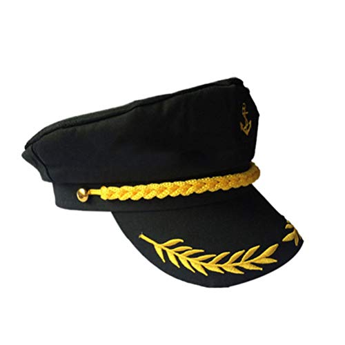 PRETYZOOM Sombrero para Disfraz Sombreros Barco Hombres Marinero Capitán Accesorios Mujeres Playboy Conejito-Sombrero Cosplay Bordar Estilo Manian Almirante Marino Traje Azul Marino para