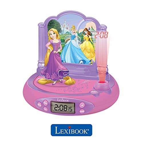 Princesas Disney - RP515DP Rapunzel Radio Despertador con Proyector De Hora De Rapunzel, Color Multicolor (Lexibook RP515DP)