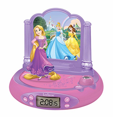 Princesas Disney - RP515DP Rapunzel Radio Despertador con Proyector De Hora De Rapunzel, Color Multicolor (Lexibook RP515DP)