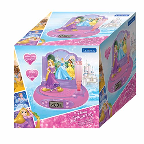 Princesas Disney - RP515DP Rapunzel Radio Despertador con Proyector De Hora De Rapunzel, Color Multicolor (Lexibook RP515DP)