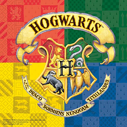 Procos 10137422-Set S Harry Potter Hogwarts (52 Piezas, Platos, 16 Vasos, 20 servilletas, desechable, vajilla para Fiestas, decoración de Mesa), Multicolor (10137422)