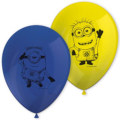 Procos - Balones de látex de 27 cm Lovely Minions, Multicolor, 5PR87185