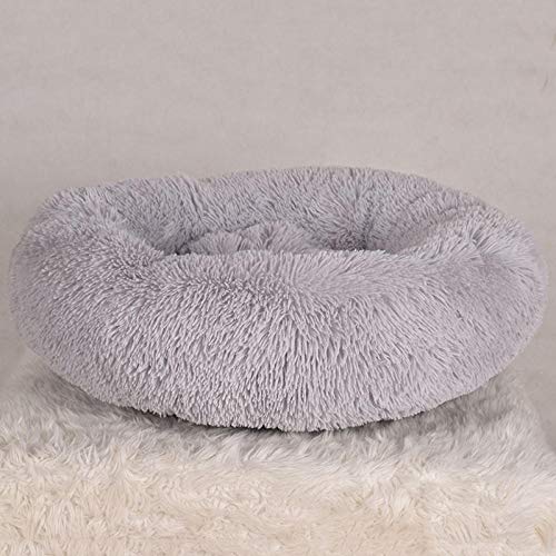 Promworld Cama de Mascotas Cama de Perros,Otoño e Invierno cálido Nido para Mascotas Gris_M: 60 cm de diámetro y 20 cm de Altura,Cama Perro Suave Cama Gato