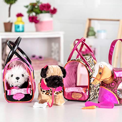 Pucci Pups by Battat – Bichon Frisé Stuffed Puppy with Colorful Polka Dot Stuffed Animal Bag