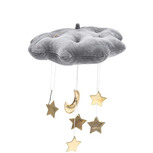 PUDDINGT® Colgante Nube Decoración Flotante Colgante con Estrellas Luna para Cuna de Bebé Decoración de Habitación de Pared,Blanco