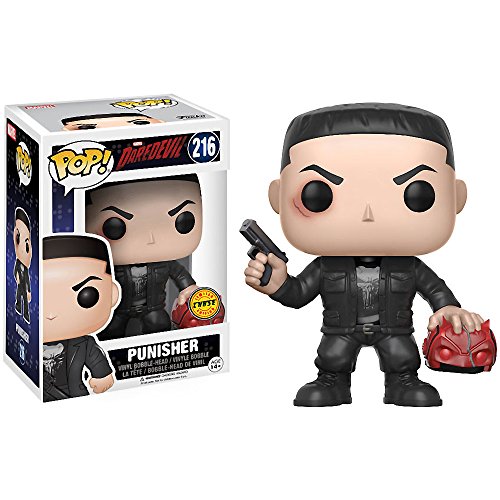 Punisher (Chase Edition): Daredevil x Funko POP! Marvel Vinyl Figure & 1 PET Plastic Graphical Protector Bundle [#216 / 11092 - B]