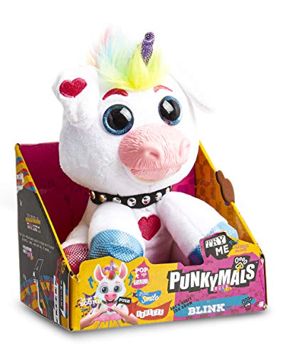 Punkymals Peluche Interactivo para Niños Animales, 6 Peluches con Sonidos y Movimientos Mascotas para Coleccionar, con SID Roxy Ramona Iggy y Bowie Pilas Incluidas, Regalos Divertidos Niños (Blink)