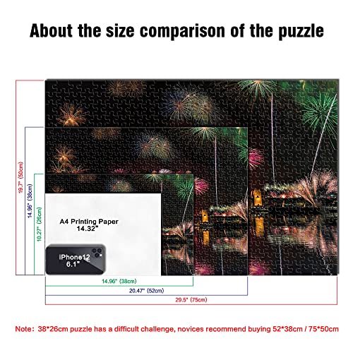 Puzzle 1000 Piezas Sydney Puente del Puerto de Sydney Ciudad Noche Colorida Rompecabezas de Madera 75x50cm Reto Juvenil